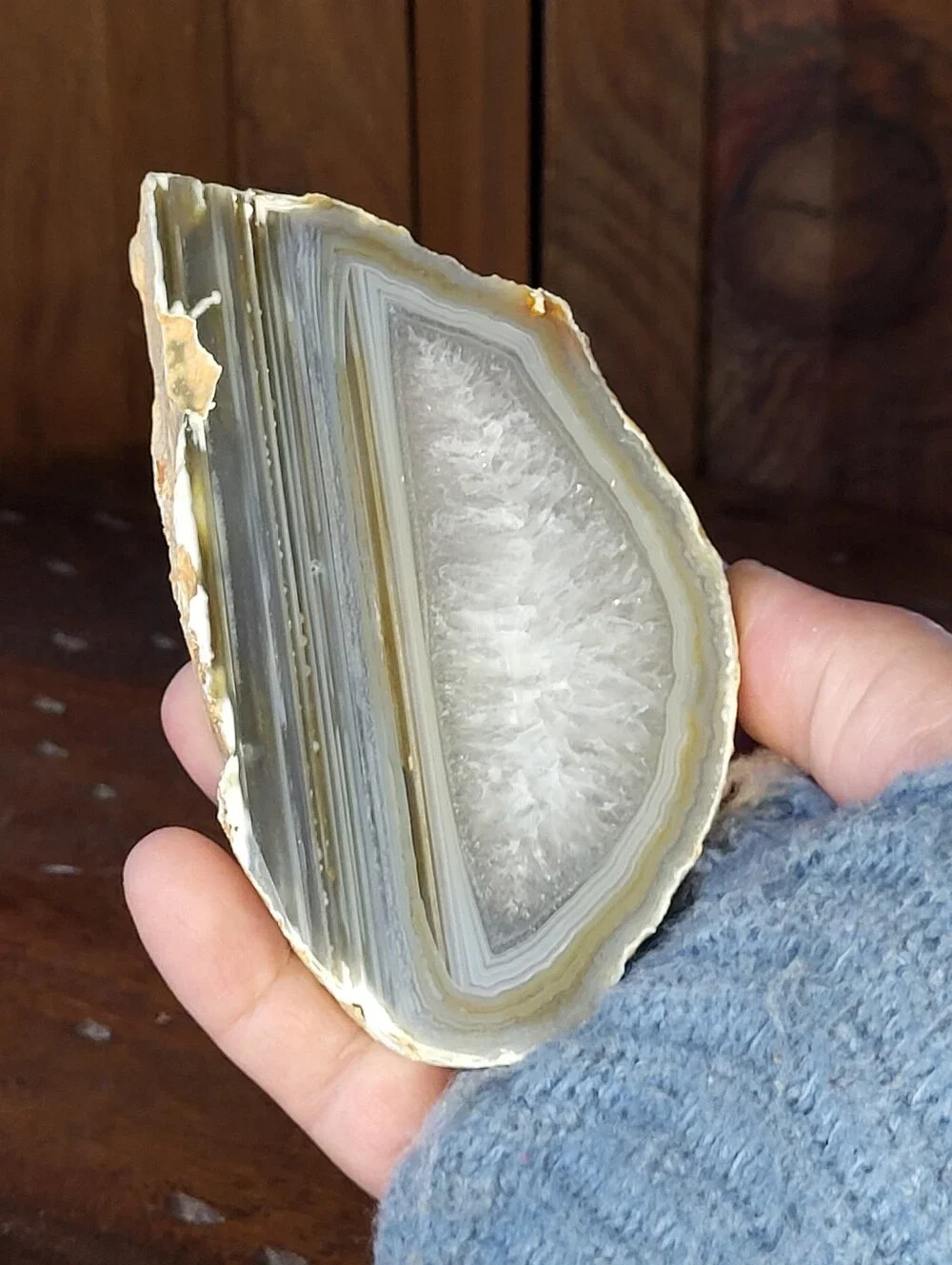 Polished Natural Agate Geode Slice - Picture 10 of 10